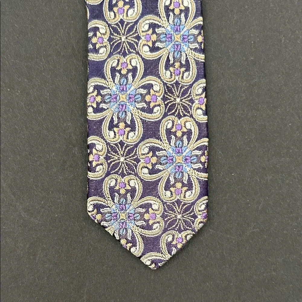 Hickey Freeman Multicolored Woven Floral Tie, 100% Silk